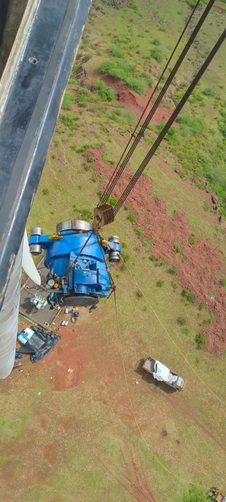 Detailed mechanical components of a wind turbine
